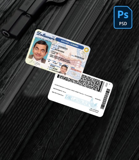 USA Delaware driver license PSD